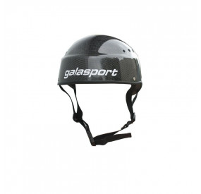 Schwarzer Slalom-Helm mit schlanker Form, robuster Schale und verstellbarem Kinnriemen für sicheren Wettkampf-Sitz.