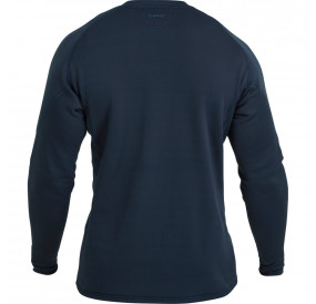 Dunkelblauer Fleecepullover mit schmalem Schnitt, Rundhalsausschnitt und wärmendem Material für Training und Outdoor.