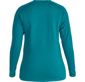 Türkiser Fleecepullover mit Rundhalsausschnitt, schmalem Schnitt und weichem, wärmendem Material.