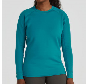 Türkiser Fleecepullover mit Rundhalsausschnitt, schmalem Schnitt und weichem, wärmendem Material.