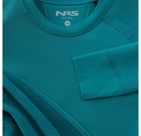 Türkiser Fleecepullover mit Rundhalsausschnitt, schmalem Schnitt und weichem, wärmendem Material.