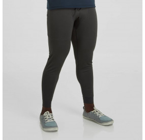 Schwarze Fleece-Tights mit hohem Bund, figurbetontem Schnitt und elastischem Material für Wärme und Komfort.