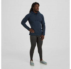 Schwarze Fleece-Tights mit hohem Bund, figurbetontem Schnitt und elastischem Material für Wärme und Komfort.