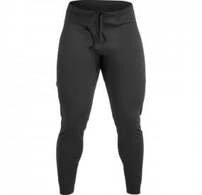 Schwarze Fleece-Tights mit hohem Bund, figurbetontem Schnitt und elastischem Material für Wärme und Komfort.