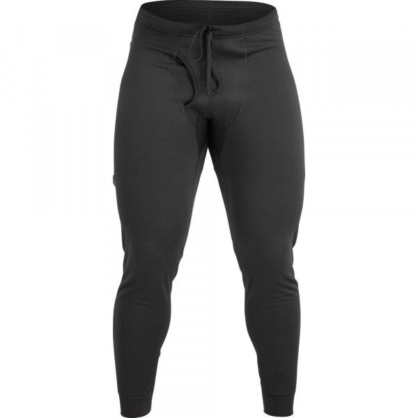 Schwarze Fleece-Tights mit hohem Bund, figurbetontem Schnitt und elastischem Material für Wärme und Komfort.