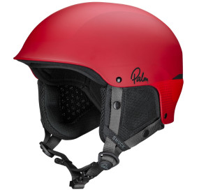 Roter Wildwasser-Helm mit robuster Hartschale, Ohrenschutz und verstellbarem Kinnriemen für maximalen Schutz.