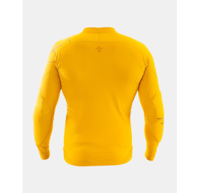 Gelbes Performance-Langarmshirt mit athletischem Schnitt und elastischem Material für maximale Bewegungsfreiheit.