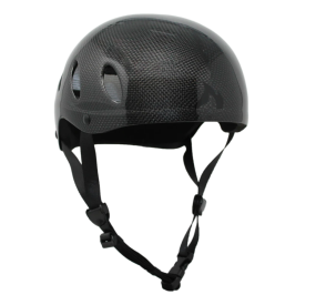 Innenansicht eines Slalom-Helms mit gepolstertem Innenfutter und verstellbarem Gurtsystem für sicheren Wettkampf-Sitz.