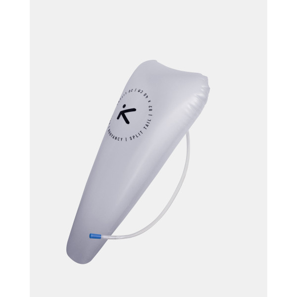 Conical buoyancy aid with logo, valve, and strap for a perfect fit and secure buoyancy in a kayak.