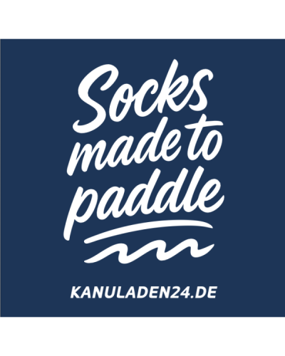 Blue sports socks with graphic pattern, elastic cuff, and reinforced heel for optimal support and comfort.