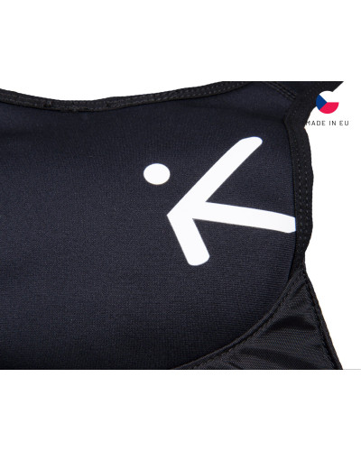 Black slalom swim vest with a slim fit and secure fit for maximum freedom of movement during competition.