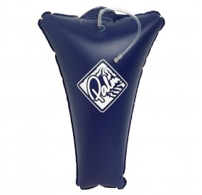 Blue, compact buoyancy aid with valve and logo, for reliable buoyancy and a secure fit in the kayak.