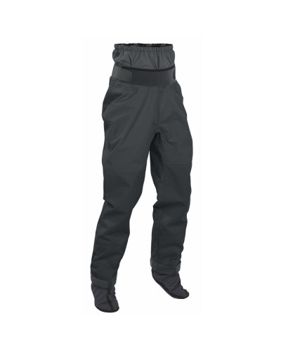 Dunkelgraue Herren-Trockenhose, wasserdicht, mit verstärkten Knien und sportlichem Schnitt für den Paddelsport.