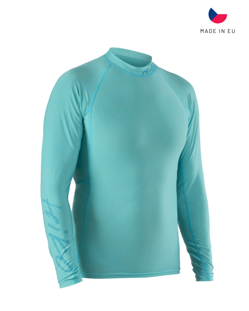 Langärmeliges Shirt in blau mit dezenten Printdetails und sportlich-enganliegender Passform für Paddelsport.
