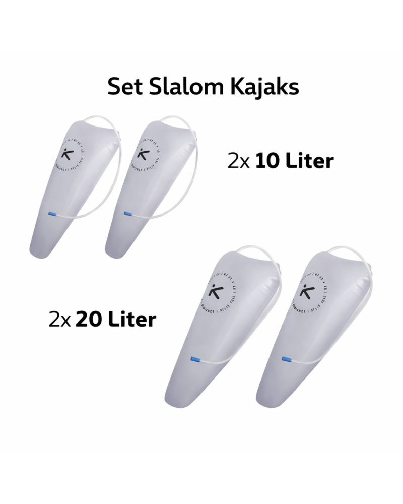 Set Slalom-Auftriebskörper ab 10 Liter und  20 Liter, für passgenauen Sitz und mehr Sicherheit im Kajak.