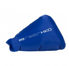 Blue 15-liter buoyancy aid with a robust surface and ergonomic shape for added safety in a kayak.