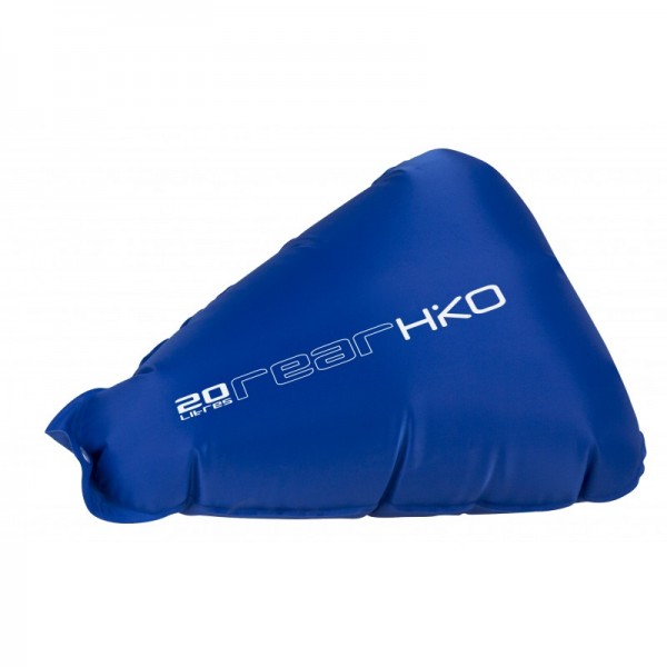 Blauer 15 Liter Auftriebskörper mit robuster Oberfläche und ergonomischer Form für zusätzliche Sicherheit im Kajak.