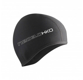 Black neoprene helmet liner with a close-fitting cut for extra protection from the cold when paddling.